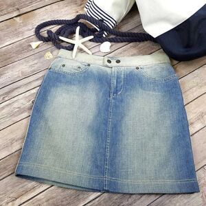 New GF FERRE Women US 28 Denim Pencil Washed Jean Skirt  Classic Casual Look